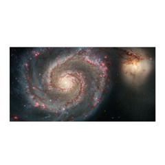 Whirlpool Galaxy And Companion Satin Wrap by SpaceShop