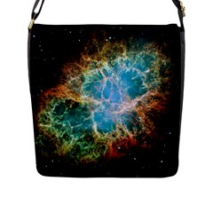 Crab Nebula Flap Messenger Bag (l)  by SpaceShop