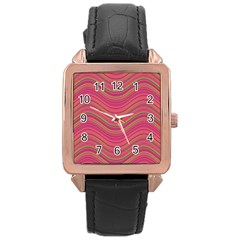 Pattern Rose Gold Leather Watch  by Valentinaart