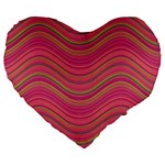 Pattern Large 19  Premium Flano Heart Shape Cushions Front