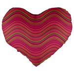 Pattern Large 19  Premium Flano Heart Shape Cushions Back