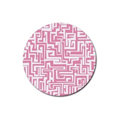 Pink Pattern Rubber Round Coaster (4 Pack)  by Valentinaart