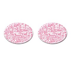 Pink Pattern Cufflinks (oval) by Valentinaart