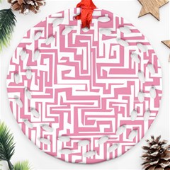 Pink Pattern Ornament (round Filigree) by Valentinaart