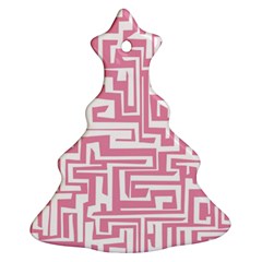 Pink Pattern Christmas Tree Ornament (two Sides)