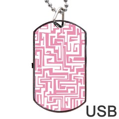 Pink Pattern Dog Tag Usb Flash (one Side)