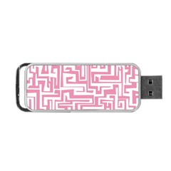 Pink Pattern Portable Usb Flash (one Side)