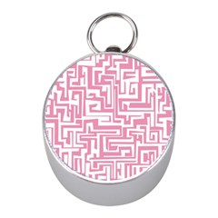 Pink Pattern Mini Silver Compasses