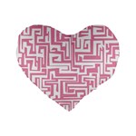 Pink pattern Standard 16  Premium Flano Heart Shape Cushions Front