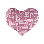 Pink pattern Standard 16  Premium Flano Heart Shape Cushions Back