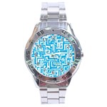 Pattern Stainless Steel Analogue Watch Front