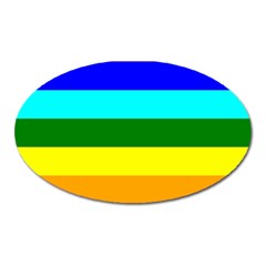 Rainbow Oval Magnet by Valentinaart