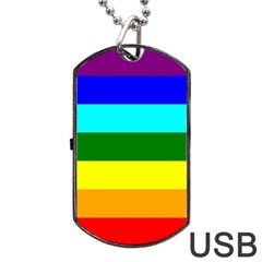 Rainbow Dog Tag Usb Flash (two Sides) by Valentinaart