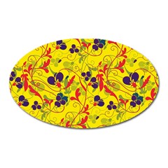 Floral Pattern Oval Magnet by Valentinaart