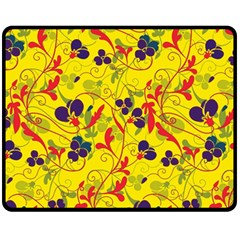 Floral Pattern Fleece Blanket (medium)  by Valentinaart