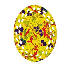 Floral Pattern Oval Filigree Ornament (two Sides)