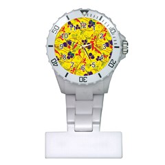 Floral Pattern Plastic Nurses Watch by Valentinaart