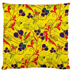 Floral Pattern Large Flano Cushion Case (one Side) by Valentinaart