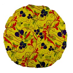 Floral Pattern Large 18  Premium Flano Round Cushions