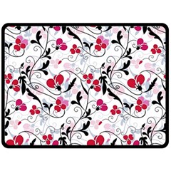 Floral Pattern Fleece Blanket (large)  by Valentinaart