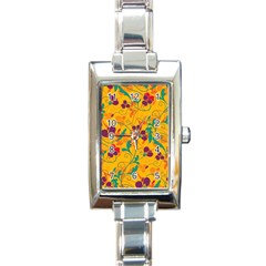 Floral Pattern Rectangle Italian Charm Watch by Valentinaart