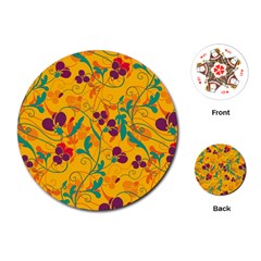 Floral Pattern Playing Cards (round) 