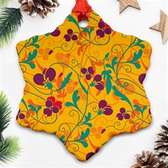 Floral Pattern Snowflake Ornament (two Sides)