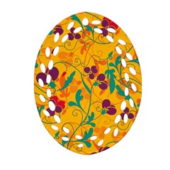 Floral Pattern Oval Filigree Ornament (two Sides)