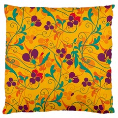 Floral Pattern Large Flano Cushion Case (one Side)