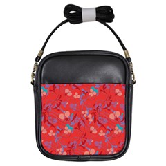 Floral Pattern Girls Sling Bags by Valentinaart