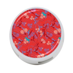 Floral Pattern 4-port Usb Hub (two Sides) 