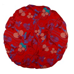 Floral Pattern Large 18  Premium Round Cushions by Valentinaart