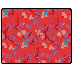 Floral Pattern Double Sided Fleece Blanket (medium) 