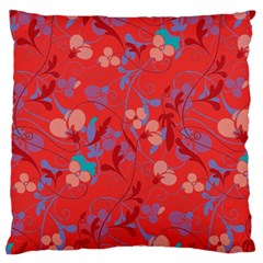 Floral Pattern Large Flano Cushion Case (one Side)