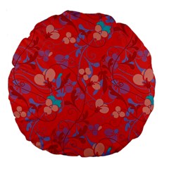 Floral Pattern Large 18  Premium Flano Round Cushions by Valentinaart