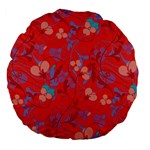 Floral pattern Large 18  Premium Flano Round Cushions Back