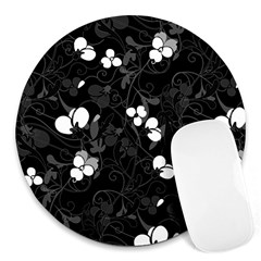 Floral Pattern Round Mousepads by Valentinaart