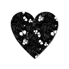 Floral Pattern Heart Magnet by Valentinaart