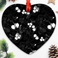 Floral Pattern Heart Ornament (two Sides) by Valentinaart