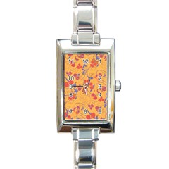 Floral Pattern Rectangle Italian Charm Watch by Valentinaart