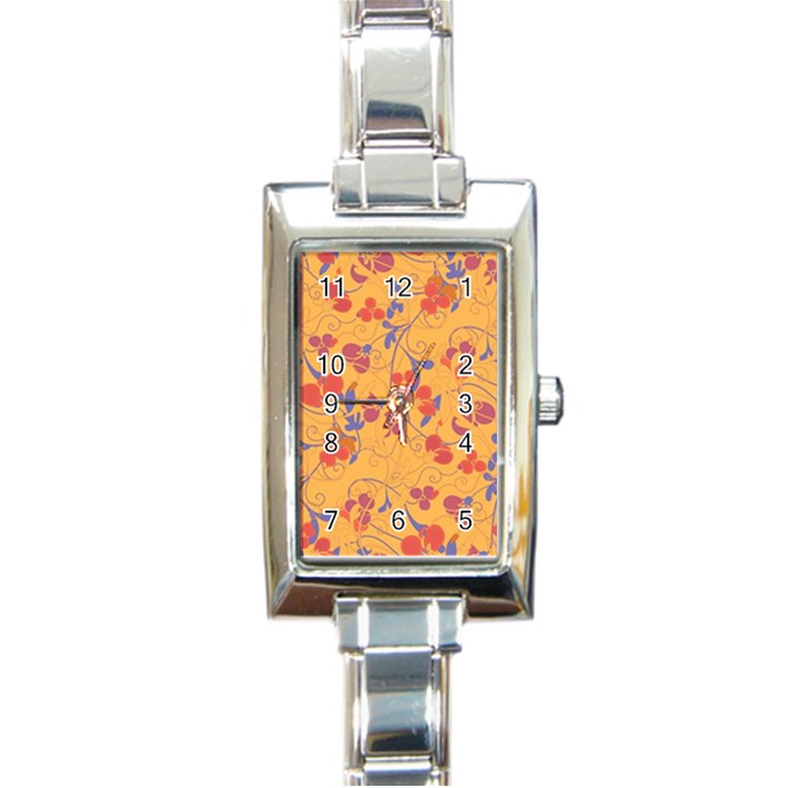 Floral pattern Rectangle Italian Charm Watch