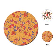 Floral Pattern Playing Cards (round) 