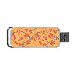 Floral Pattern Portable Usb Flash (two Sides)