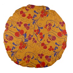 Floral Pattern Large 18  Premium Flano Round Cushions