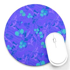 Floral Pattern Round Mousepads by Valentinaart