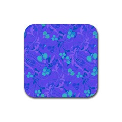 Floral Pattern Rubber Coaster (square)  by Valentinaart