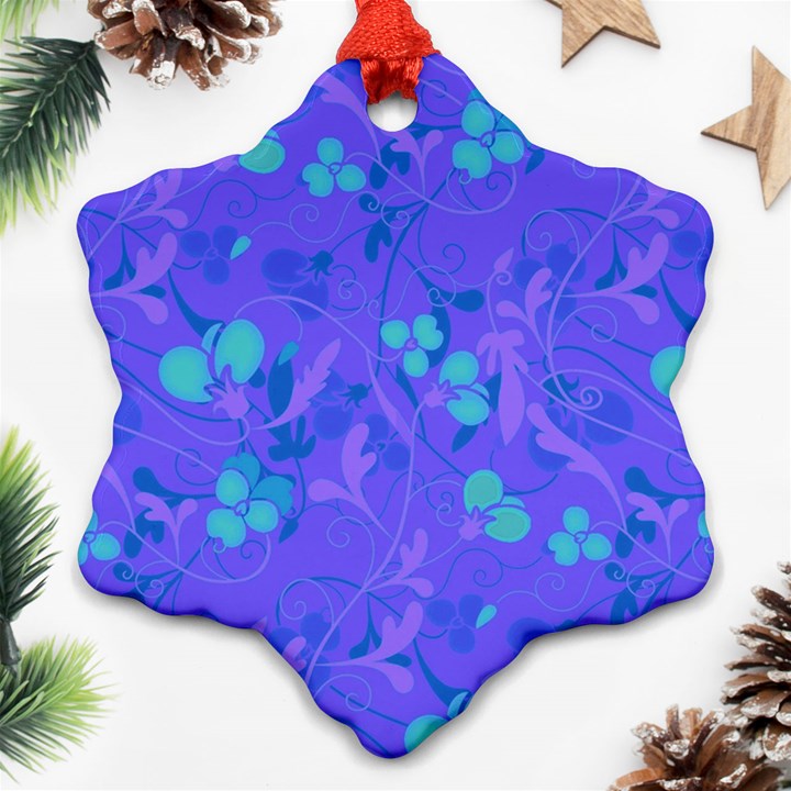 Floral pattern Snowflake Ornament (Two Sides)