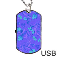 Floral Pattern Dog Tag Usb Flash (two Sides)