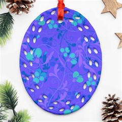 Floral Pattern Oval Filigree Ornament (two Sides)