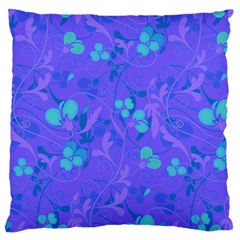 Floral Pattern Large Flano Cushion Case (two Sides)